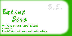 balint siro business card